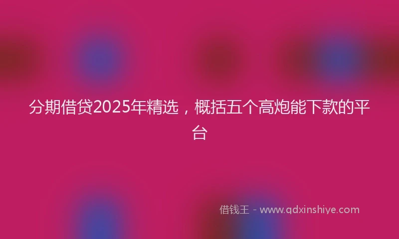 分期借贷2025年精选，概括五个高炮能下款的平台