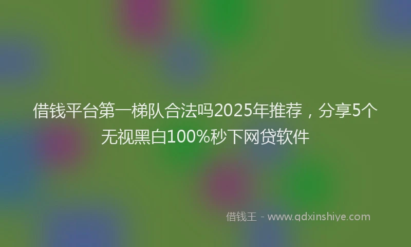 借钱平台第一梯队合法吗2025年推荐，分享5个无视黑白100%秒下网贷软件
