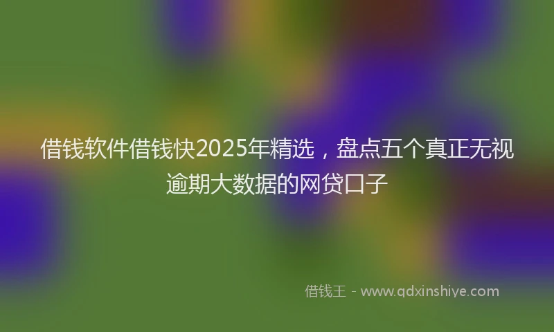 借钱软件借钱快2025年精选，盘点五个真正无视逾期大数据的网贷口子