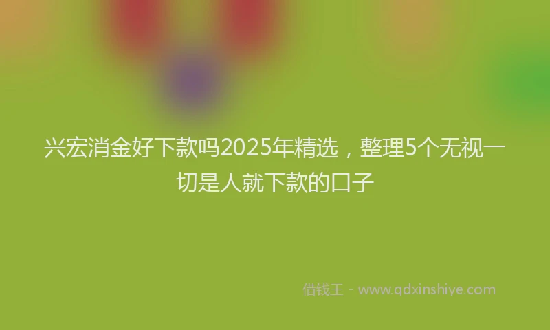 兴宏消金好下款吗2025年精选，整理5个无视一切是人就下款的口子