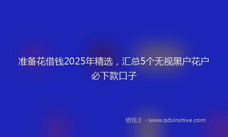 准备花借钱2025年精选，汇总5个无视黑户花户必下款口子