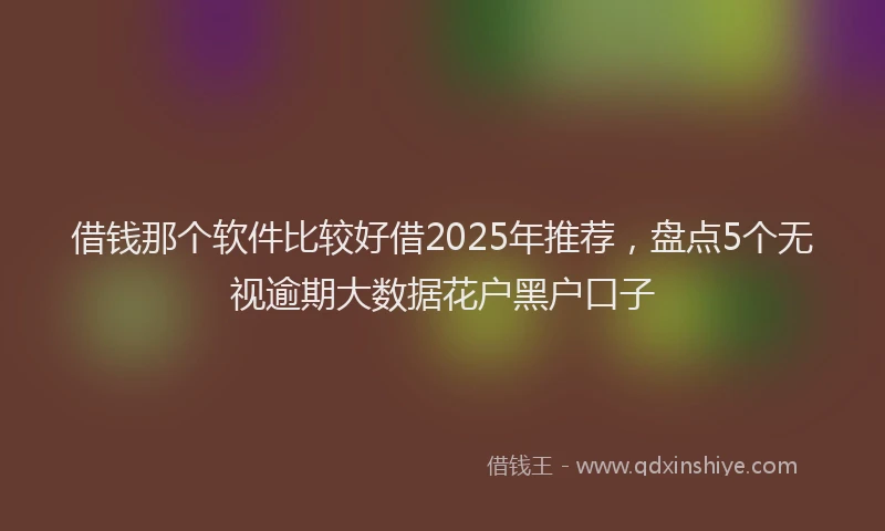 借钱那个软件比较好借2025年推荐，盘点5个无视逾期大数据花户黑户口子