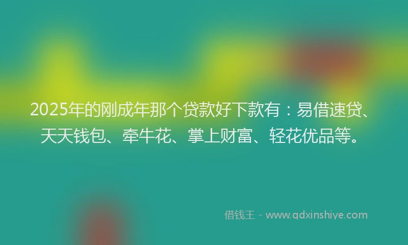 2025年的刚成年那个贷款好下款有：易借速贷、天天钱包、牵牛花、掌上财富、轻花优品等。