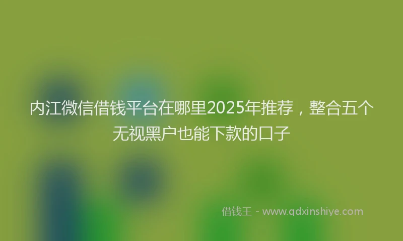 内江微信借钱平台在哪里2025年推荐，整合五个无视黑户也能下款的口子