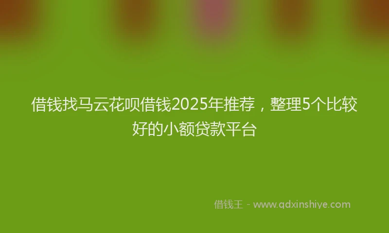 借钱找马云花呗借钱2025年推荐，整理5个比较好的小额贷款平台