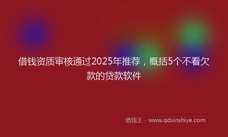 借钱资质审核通过2025年推荐，概括5个不看欠款的贷款软件