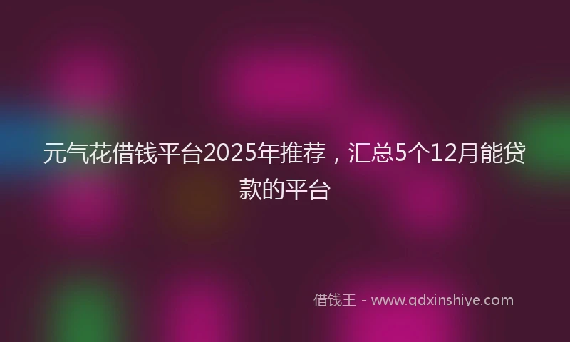 元气花借钱平台2025年推荐，汇总5个12月能贷款的平台