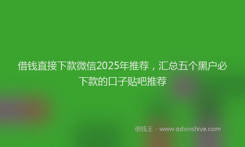 借钱直接下款微信2025年推荐，汇总五个黑户必下款的口子贴吧推荐