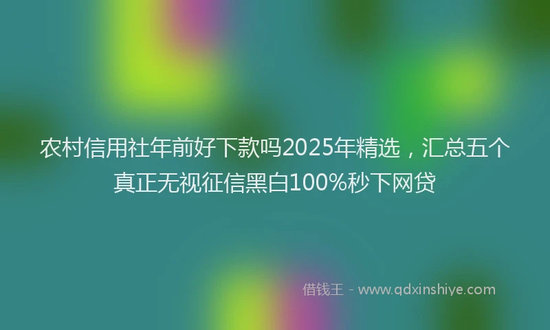 农村信用社年前好下款吗2025年精选，汇总五个真正无视征信黑白100%秒下网贷
