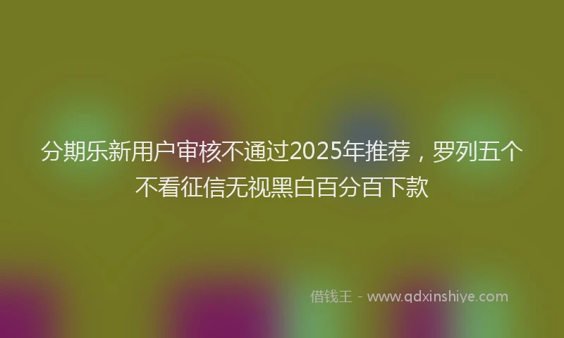 分期乐新用户审核不通过2025年推荐，罗列五个不看征信无视黑白百分百下款