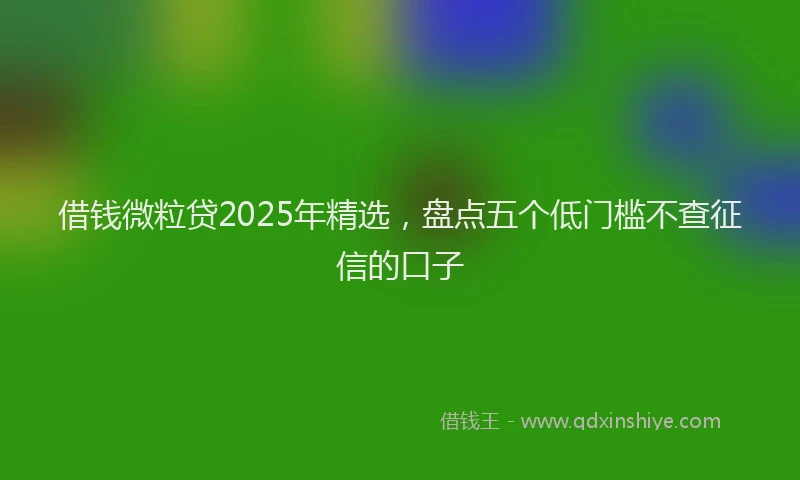 借钱微粒贷2025年精选，盘点五个低门槛不查征信的口子