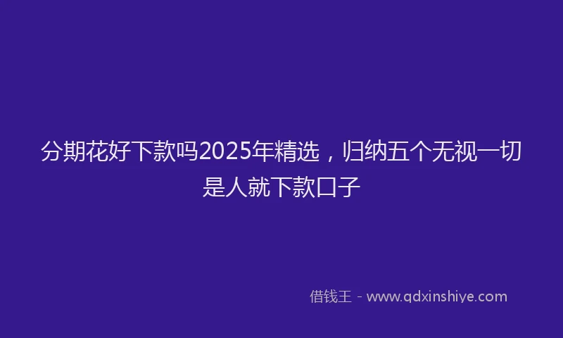 分期花好下款吗2025年精选，归纳五个无视一切是人就下款口子