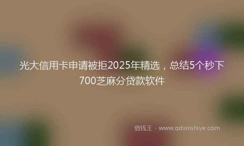 光大信用卡申请被拒2025年精选，总结5个秒下700芝麻分贷款软件