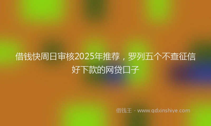 借钱快周日审核2025年推荐，罗列五个不查征信好下款的网贷口子