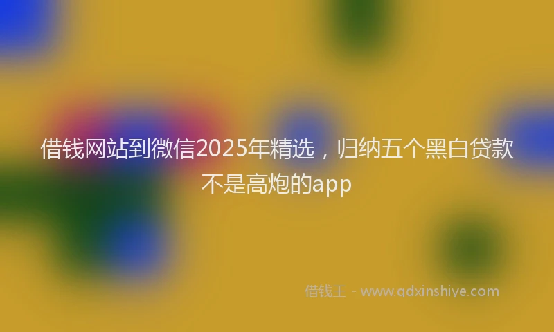 借钱网站到微信2025年精选，归纳五个黑白贷款不是高炮的app