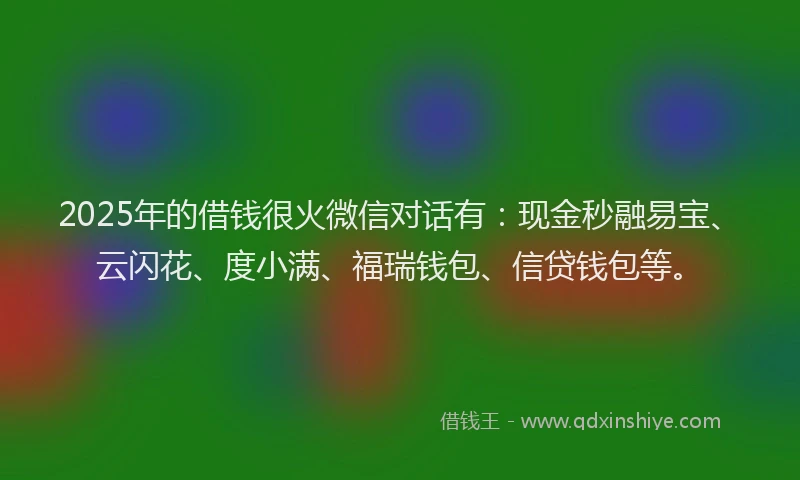 2025年的借钱很火微信对话有：现金秒融易宝、云闪花、度小满、福瑞钱包、信贷钱包等。