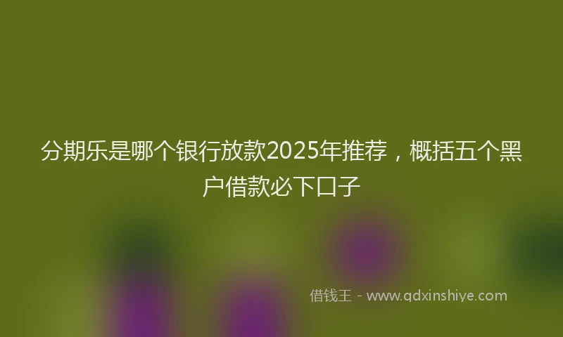 分期乐是哪个银行放款2025年推荐，概括五个黑户借款必下口子