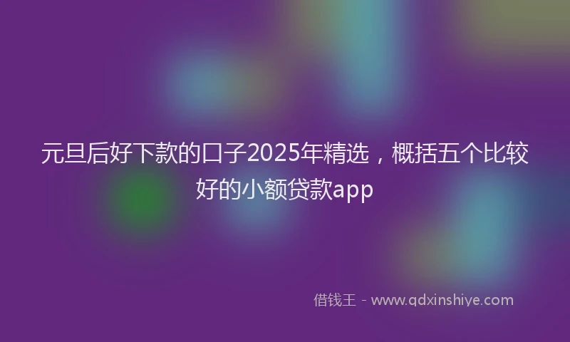 元旦后好下款的口子2025年精选，概括五个比较好的小额贷款app