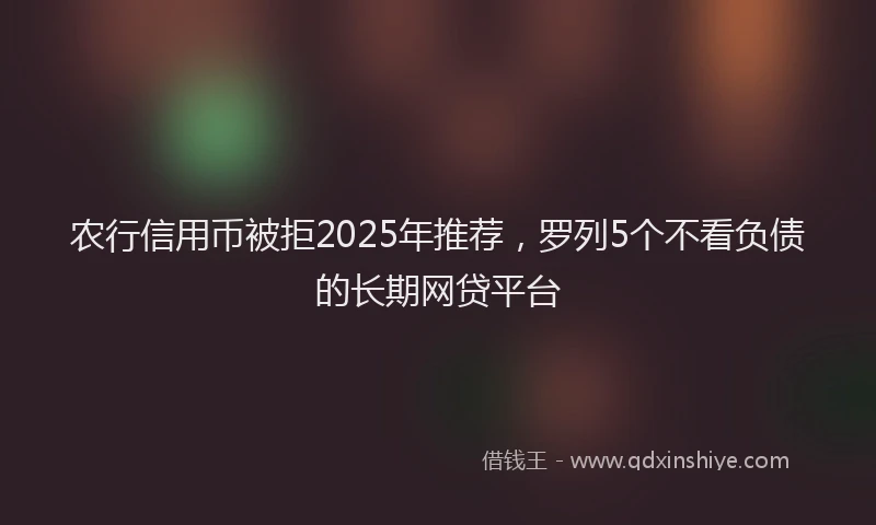农行信用币被拒2025年推荐，罗列5个不看负债的长期网贷平台