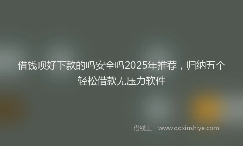 借钱呗好下款的吗安全吗2025年推荐，归纳五个轻松借款无压力软件