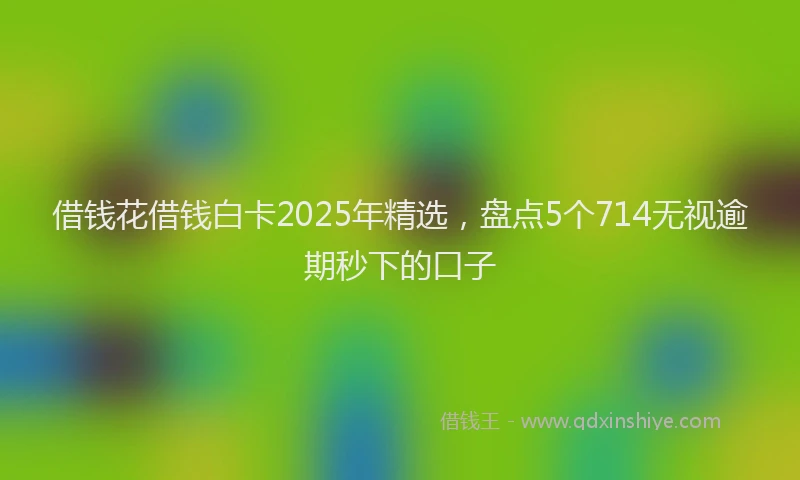 借钱花借钱白卡2025年精选，盘点5个714无视逾期秒下的口子
