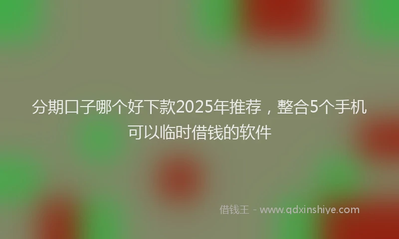 分期口子哪个好下款2025年推荐，整合5个手机可以临时借钱的软件