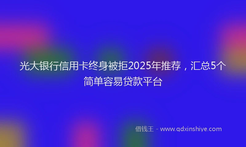光大银行信用卡终身被拒2025年推荐，汇总5个简单容易贷款平台
