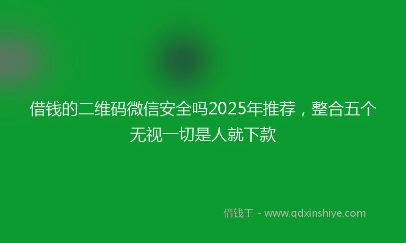 借钱的二维码微信安全吗2025年推荐，整合五个无视一切是人就下款