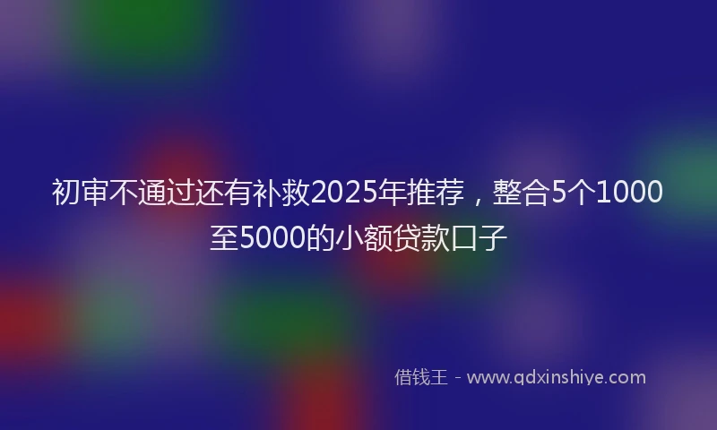 初审不通过还有补救2025年推荐，整合5个1000至5000的小额贷款口子