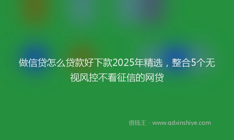 做信贷怎么贷款好下款2025年精选，整合5个无视风控不看征信的网贷