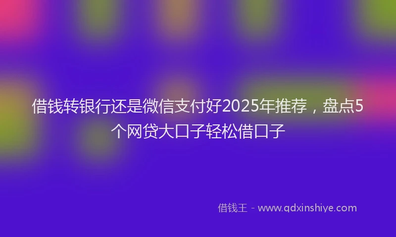 借钱转银行还是微信支付好2025年推荐，盘点5个网贷大口子轻松借口子