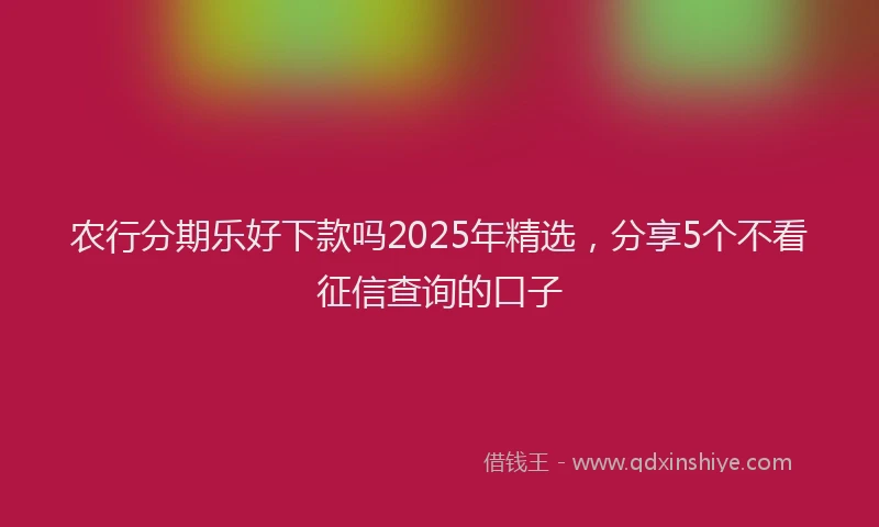 农行分期乐好下款吗2025年精选，分享5个不看征信查询的口子