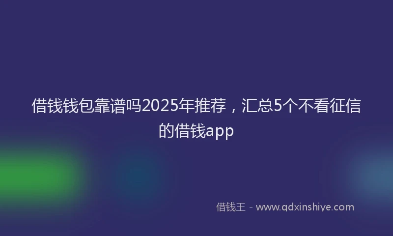 借钱钱包靠谱吗2025年推荐，汇总5个不看征信的借钱app