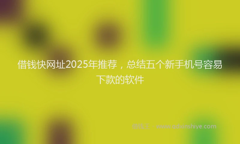 借钱快网址2025年推荐，总结五个新手机号容易下款的软件