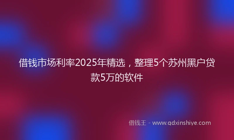 借钱市场利率2025年精选，整理5个苏州黑户贷款5万的软件