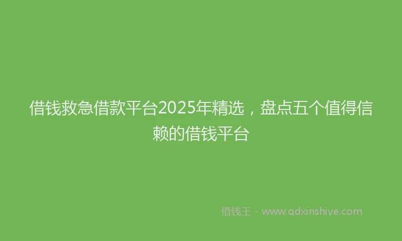 借钱救急借款平台2025年精选，盘点五个值得信赖的借钱平台
