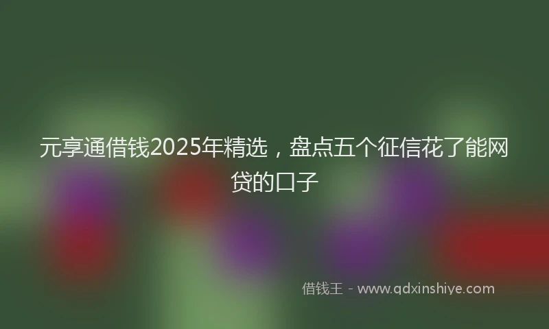 元享通借钱2025年精选，盘点五个征信花了能网贷的口子