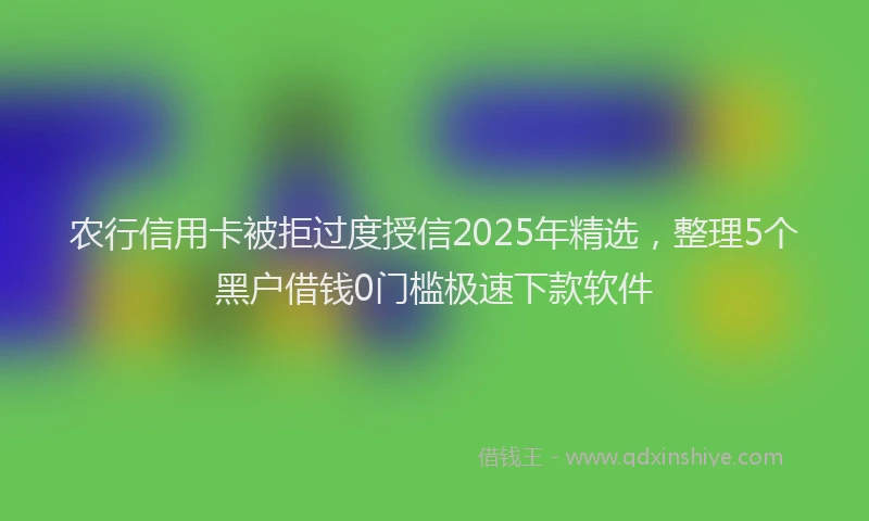 农行信用卡被拒过度授信2025年精选，整理5个黑户借钱0门槛极速下款软件