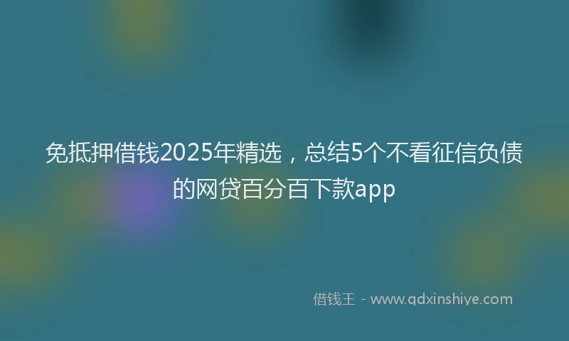 免抵押借钱2025年精选，总结5个不看征信负债的网贷百分百下款app