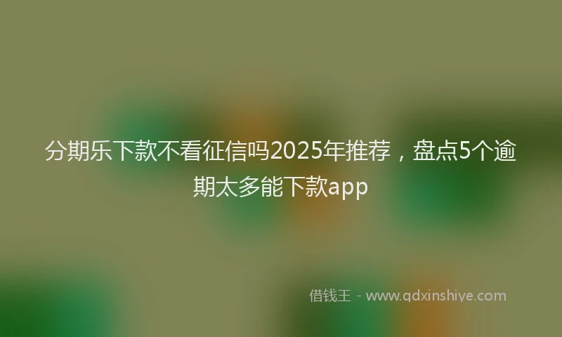 分期乐下款不看征信吗2025年推荐，盘点5个逾期太多能下款app