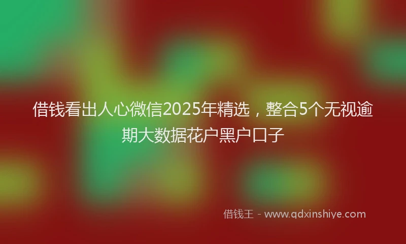 借钱看出人心微信2025年精选，整合5个无视逾期大数据花户黑户口子