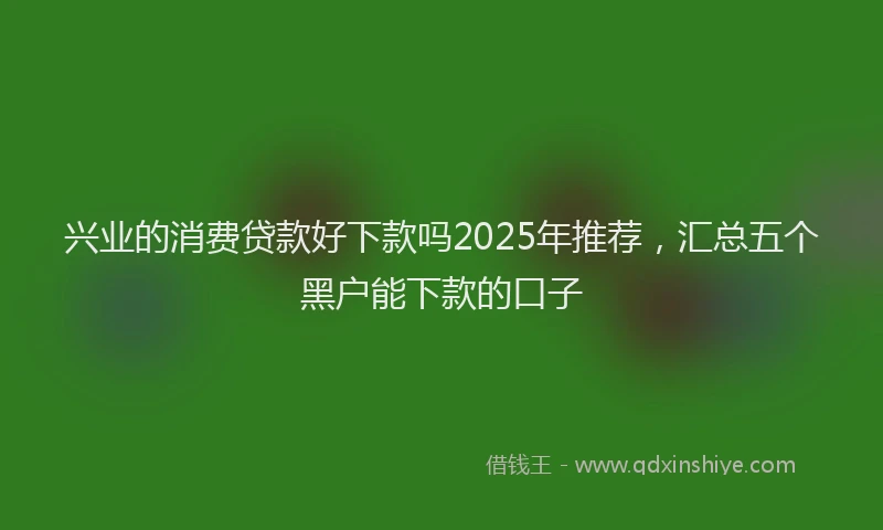 兴业的消费贷款好下款吗2025年推荐，汇总五个黑户能下款的口子