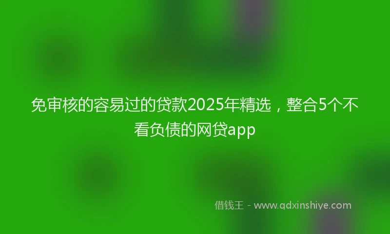 免审核的容易过的贷款2025年精选，整合5个不看负债的网贷app