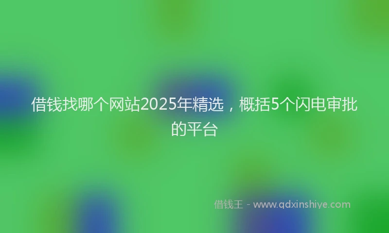 借钱找哪个网站2025年精选，概括5个闪电审批的平台