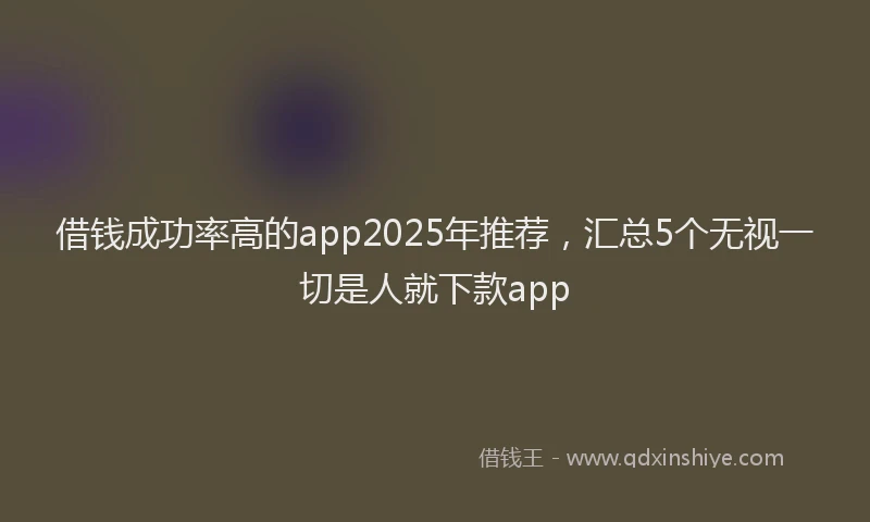 借钱成功率高的app2025年推荐，汇总5个无视一切是人就下款app
