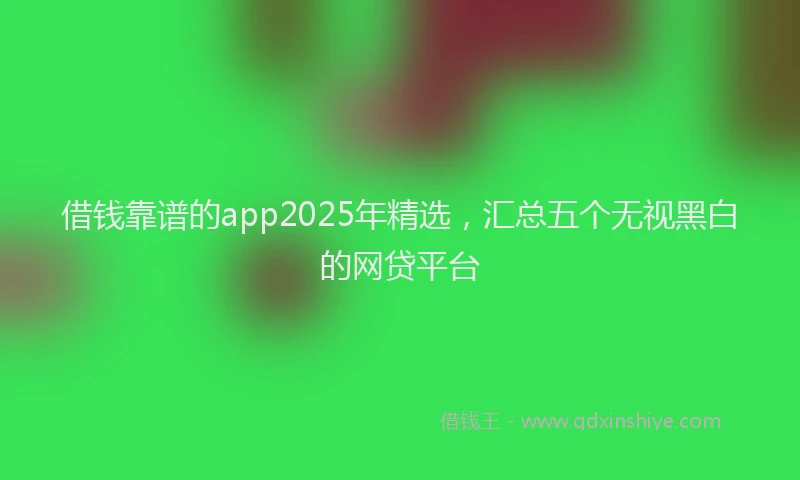借钱靠谱的app2025年精选，汇总五个无视黑白的网贷平台