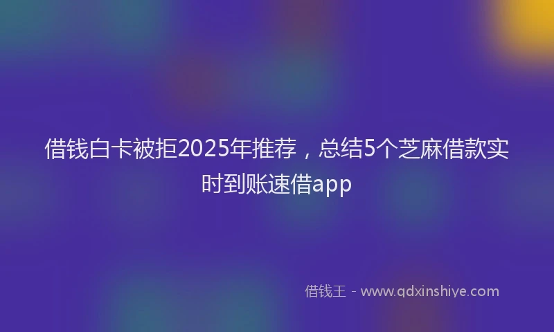 借钱白卡被拒2025年推荐，总结5个芝麻借款实时到账速借app