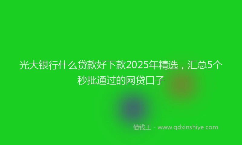 光大银行什么贷款好下款2025年精选，汇总5个秒批通过的网贷口子