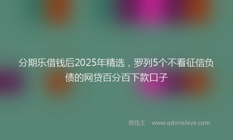 分期乐借钱后2025年精选，罗列5个不看征信负债的网贷百分百下款口子