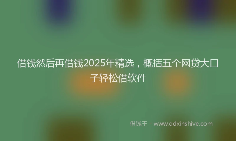 借钱然后再借钱2025年精选，概括五个网贷大口子轻松借软件